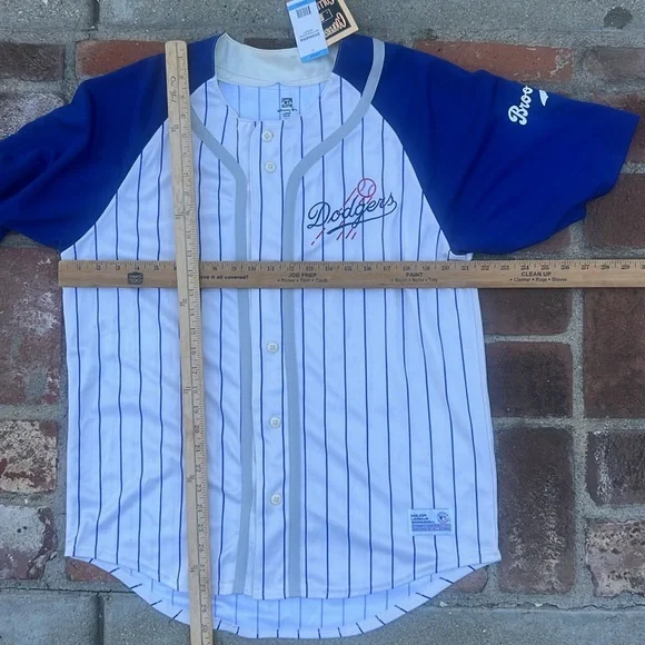 NWT Cooperstown Collection Dodgers Button Down Jersey Size L. - Picture 15 of 17